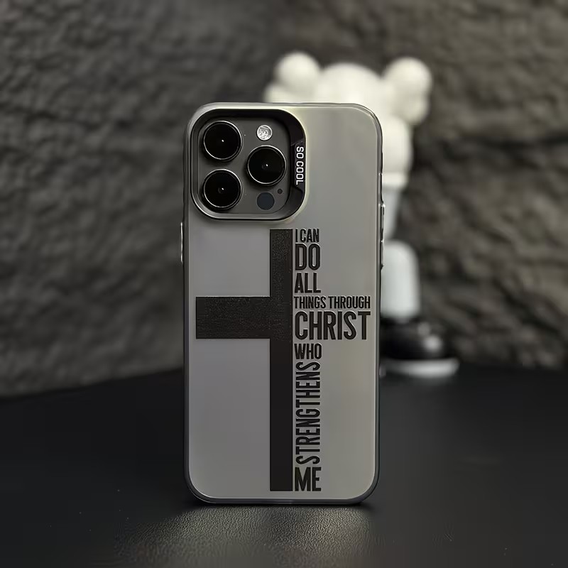 Perfume Pure Xs - Anti-Fingerabdruck-Kreuz-Bibel-Handyhülle für iPhone 17 16 15