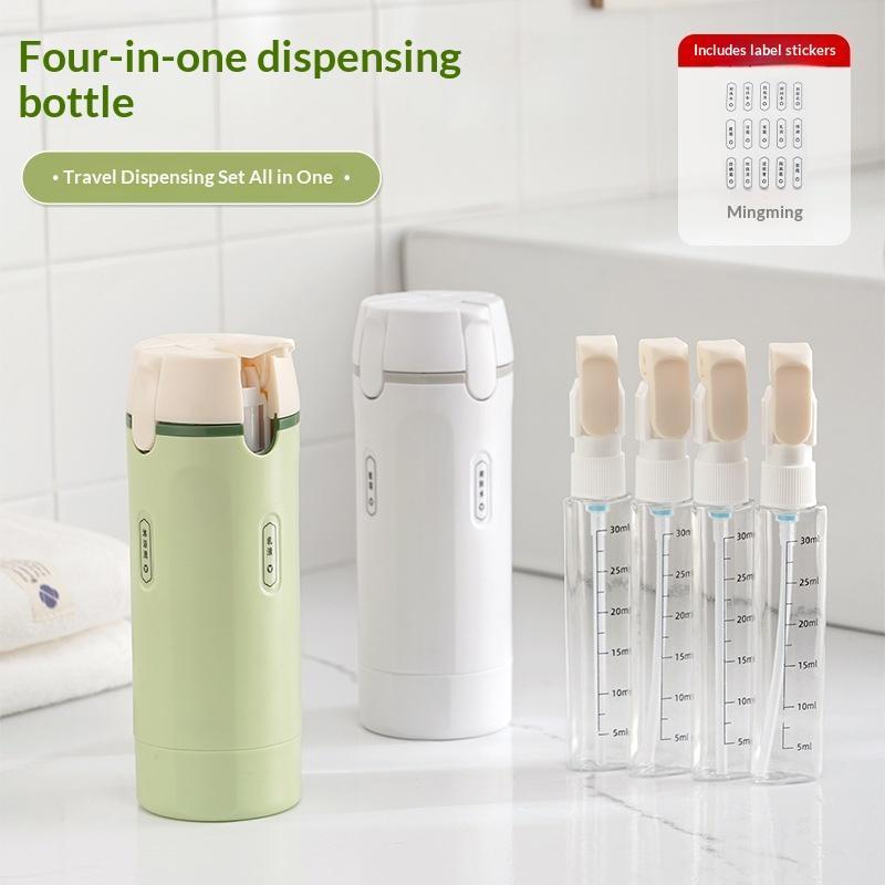 Perfume Fragrance Ingredients - Auslaufsicheres 4-in-1 Nachfüllbares Reiseflaschen-Set Tragbares Spender-Kit